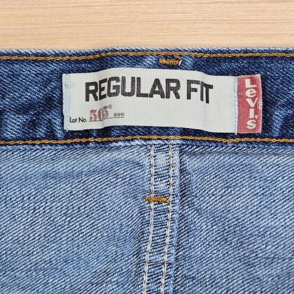 Y2K‎ Levi's 505 Regular Fit Jeans Mens 36x30 Blue Straight Leg Denim Pants 07